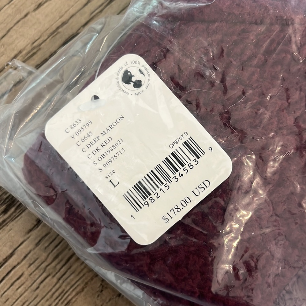 Free People Movement X Hatch Hit The Slopes Fleece Jacket Deep Maroon Large NWT - Picture 6 of 8